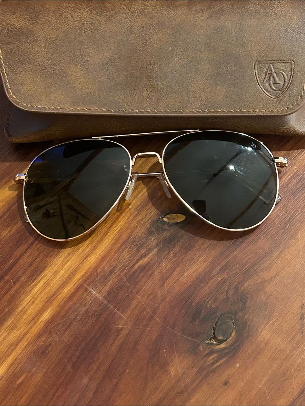 Aviator Metal Frame Sunglasses - Black Lenses, Gold Frame